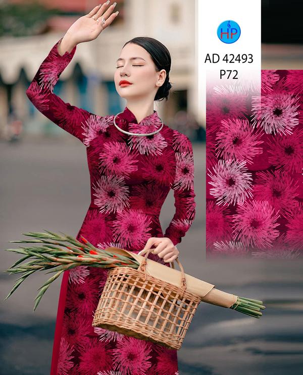 Vải Áo Dài Hoa In 3D AD 42493 7